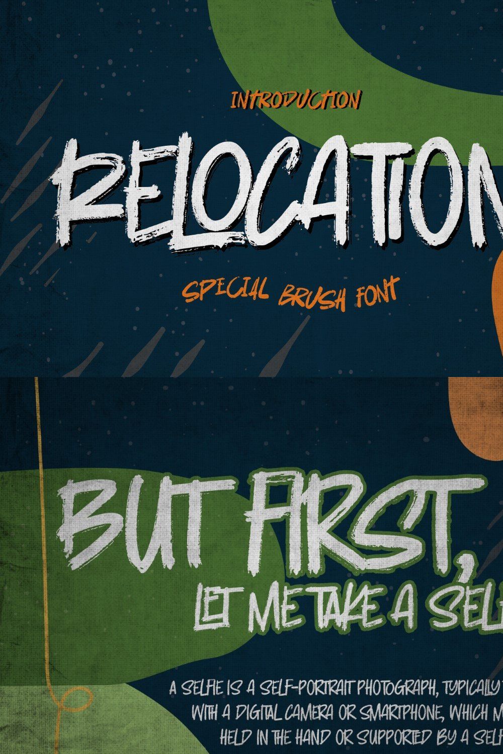Relocation - Rough Brush Horror Font pinterest preview image.