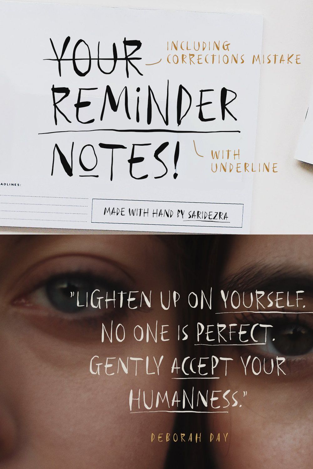 Reminder Notes - Handwritten Font pinterest preview image.