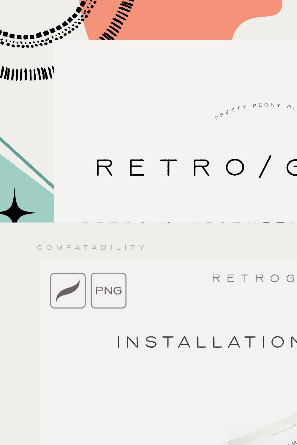 Retro & Aesthetic Design Set pinterest preview image.