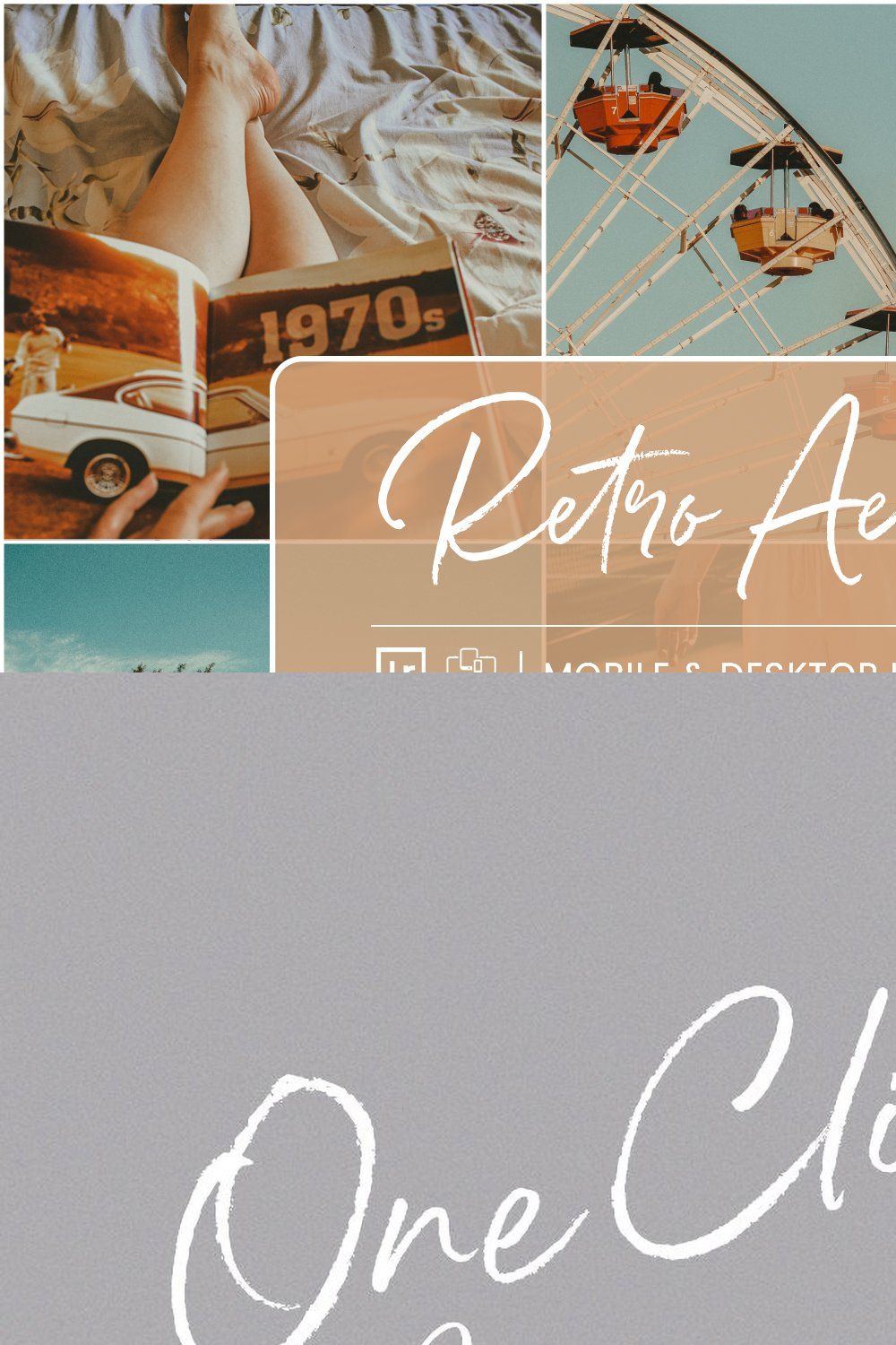 RETRO AESTHETIC LIGHTROOM PRESETS pinterest preview image.