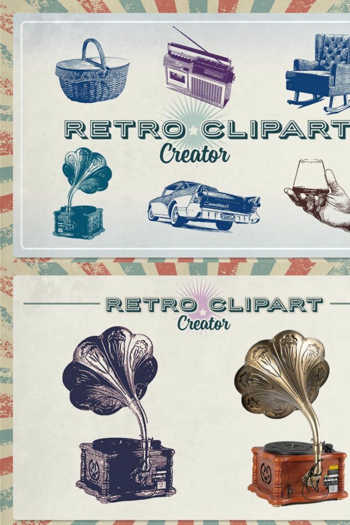 Retro Clipart Creator Masterbundles