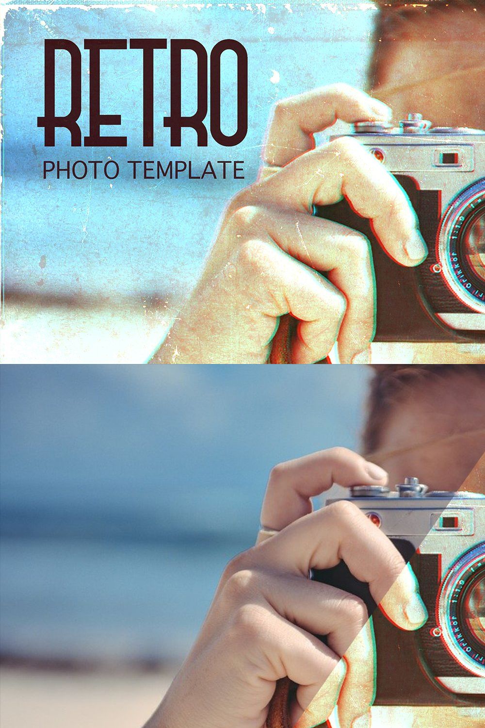 Retro Effect Photo Template 2022 pinterest preview image.