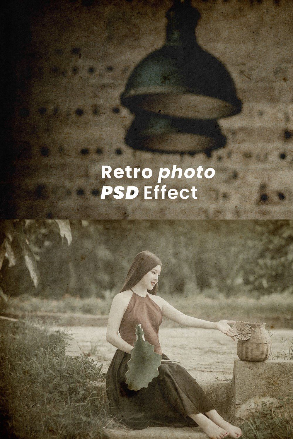 Retro Photo Effect Psd pinterest preview image.