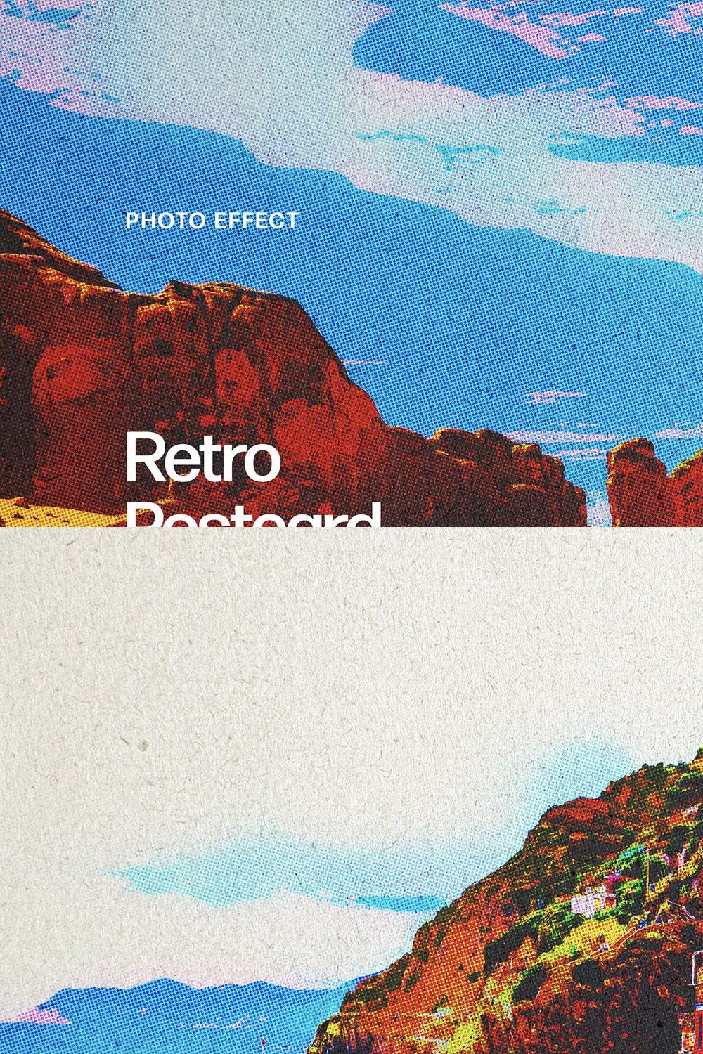 Retro Postcard Effect pinterest preview image.