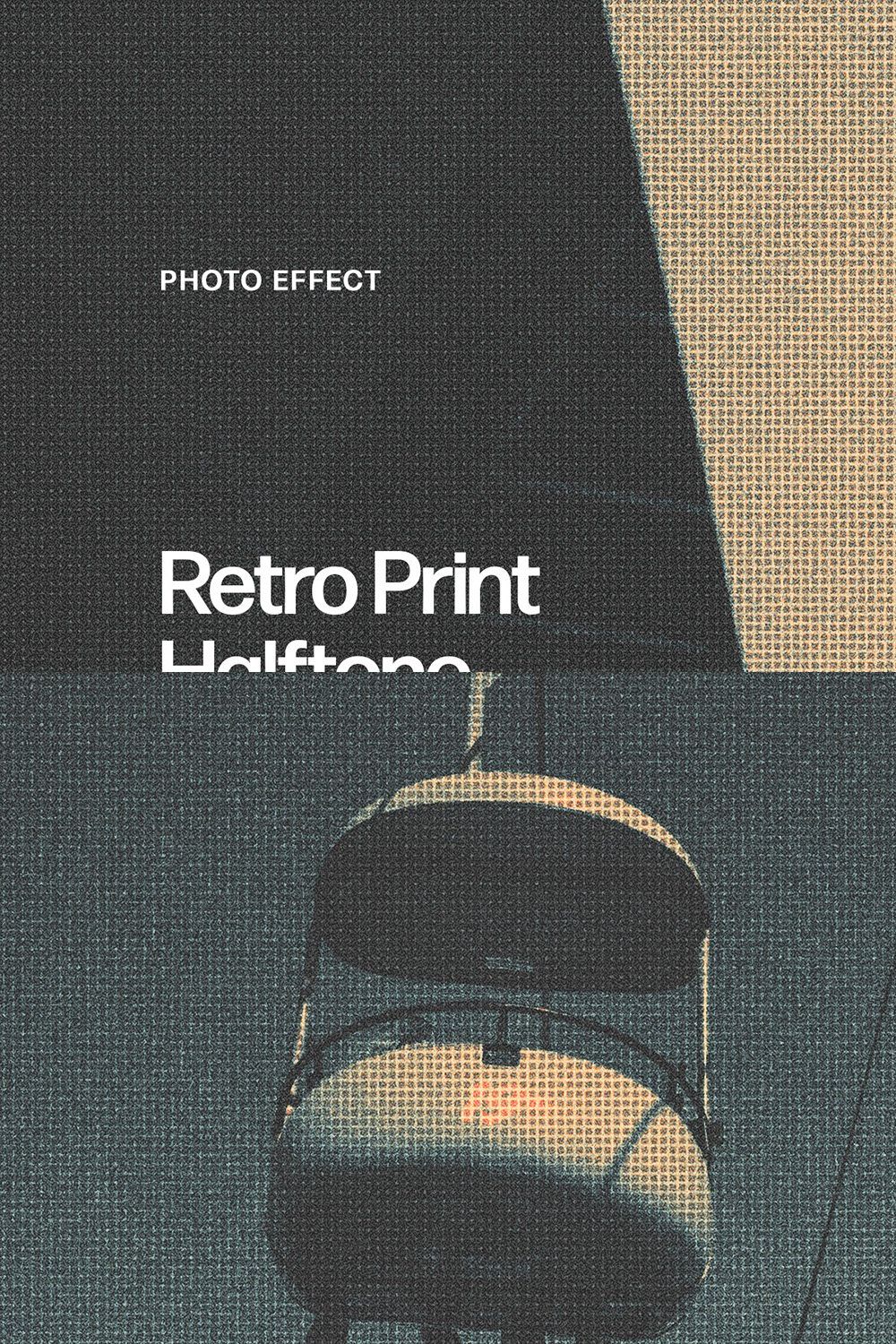 Retro Print Halftone Effect pinterest preview image.