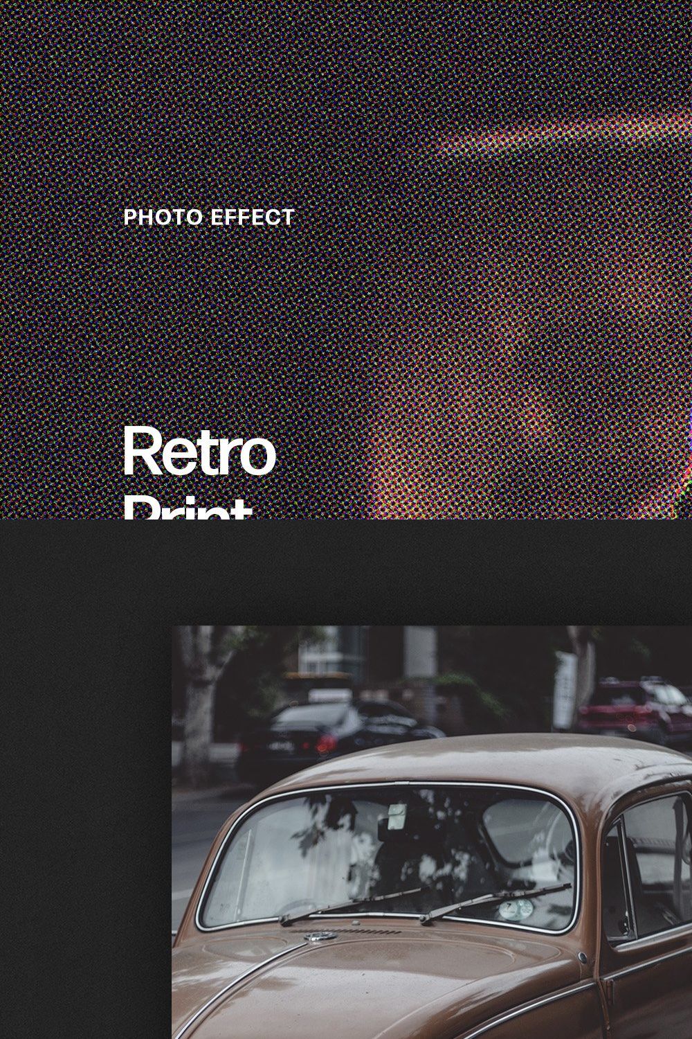 Retro Print Photo Effect pinterest preview image.