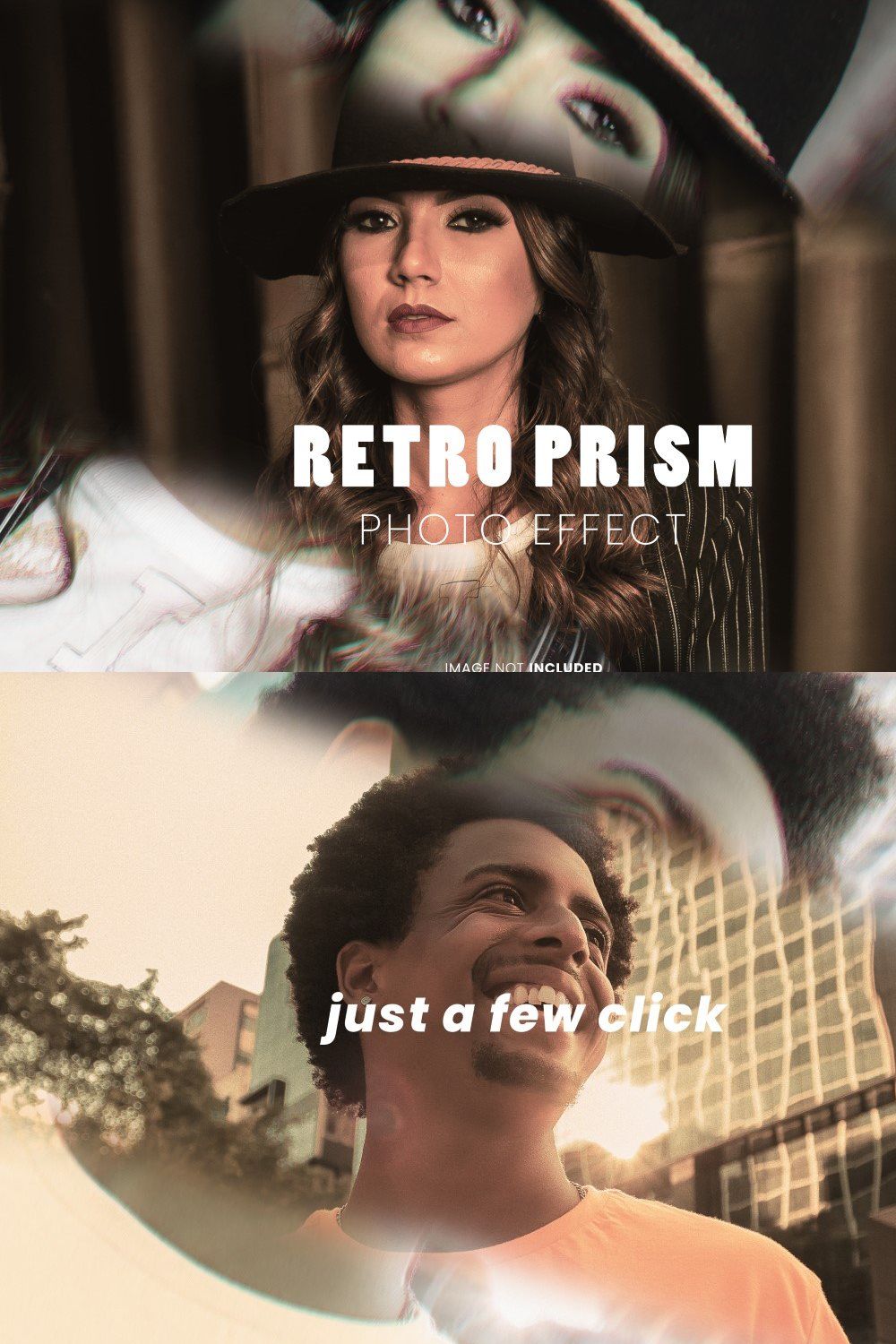 Retro Prism Photo Effect pinterest preview image.
