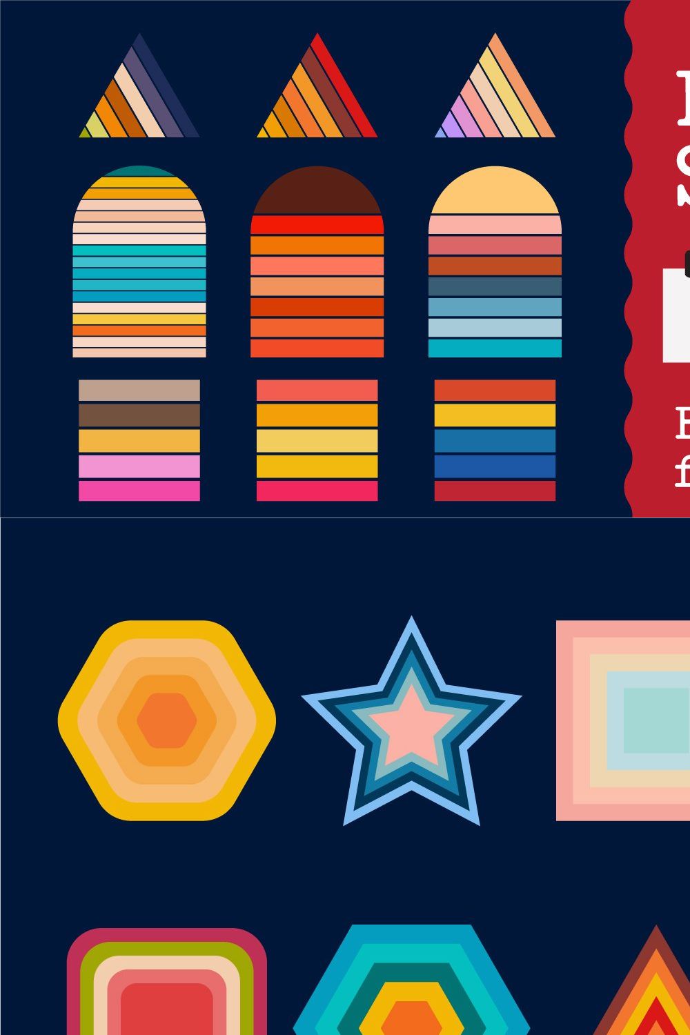 Retro sunset. SVG, PNG pinterest preview image.