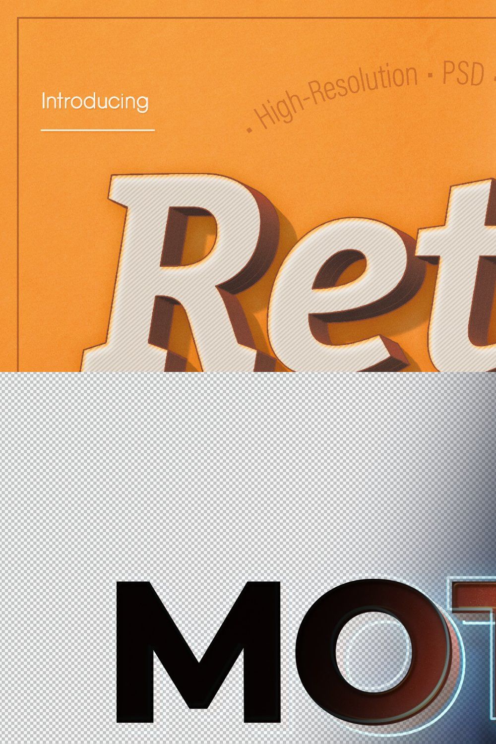 RETRO Text-Effects | Pack 02 pinterest preview image.