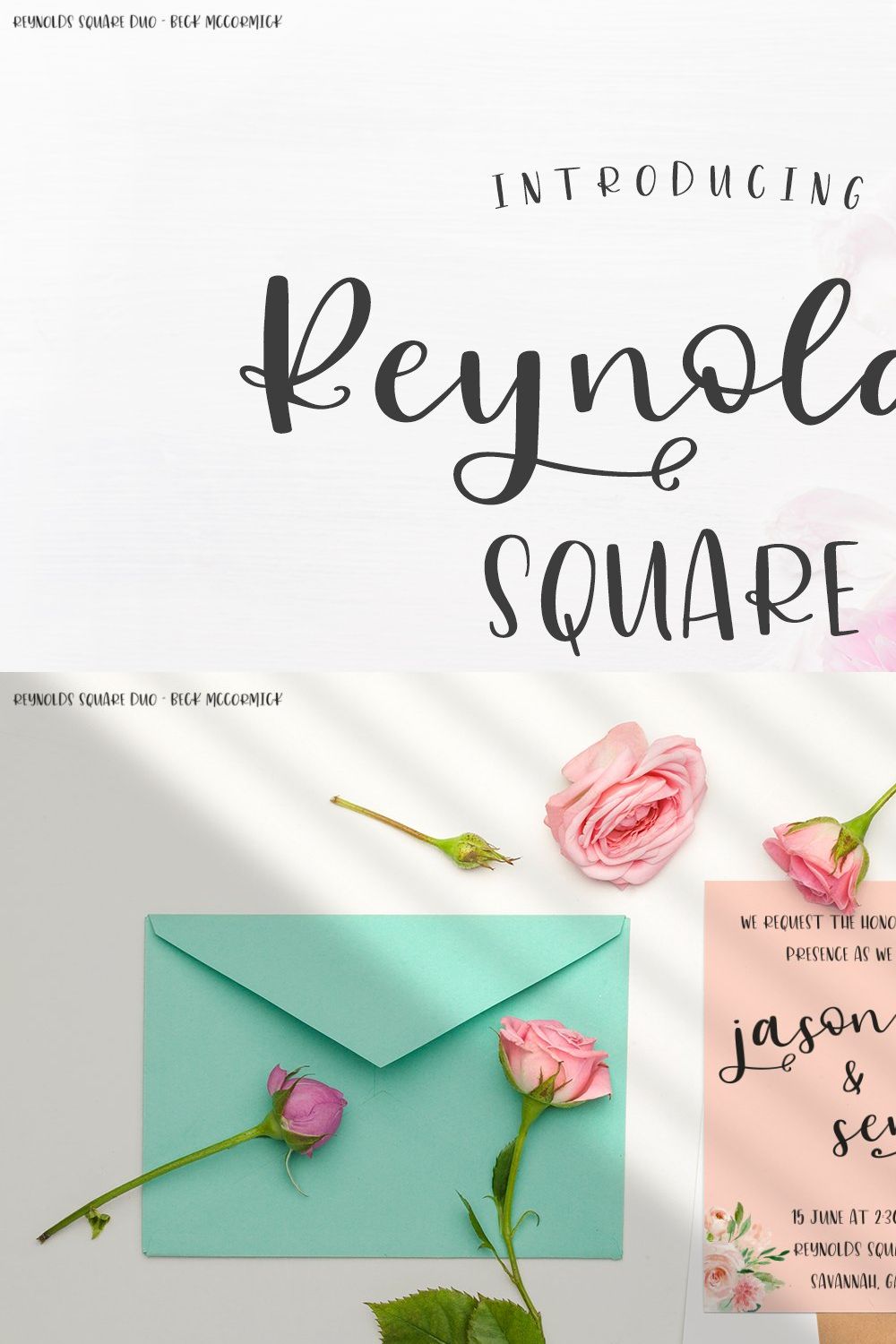 Reynolds Square Calligraphy Font Duo pinterest preview image.