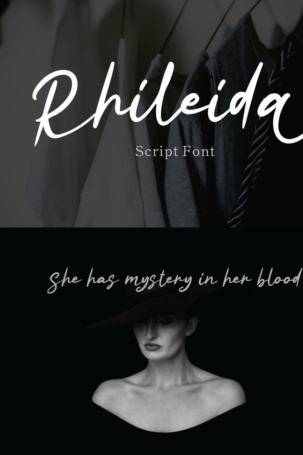 Rhiledia - Script Font pinterest preview image.