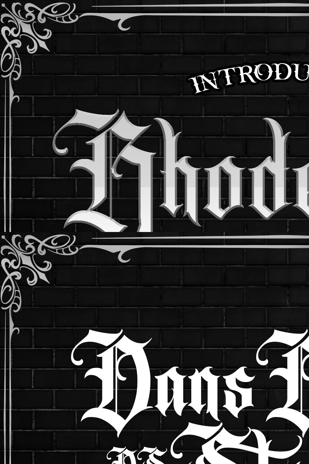 Rhodestra Blackletter pinterest preview image.