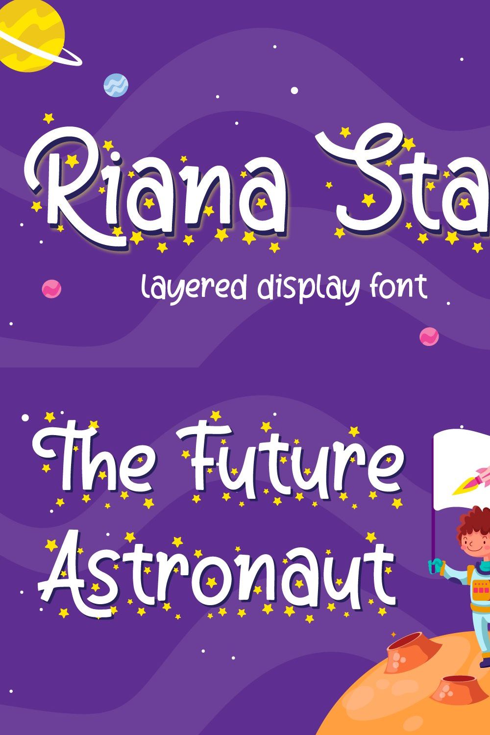 Riana Star - Display Font pinterest preview image.