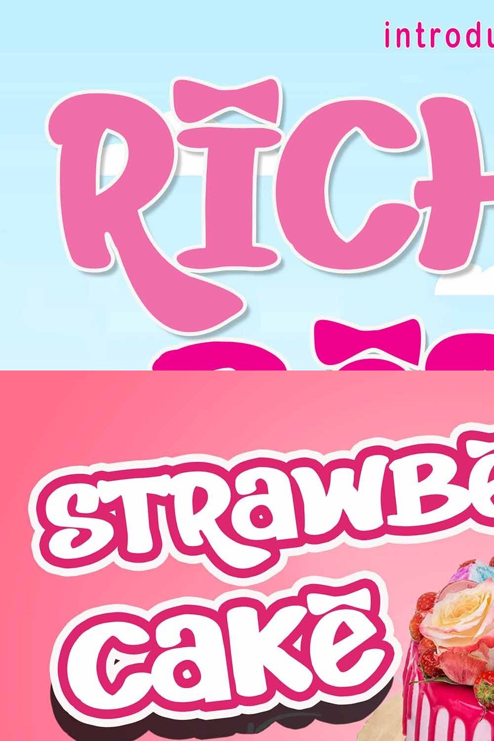 Rich Berry - Playful Display Font pinterest preview image.