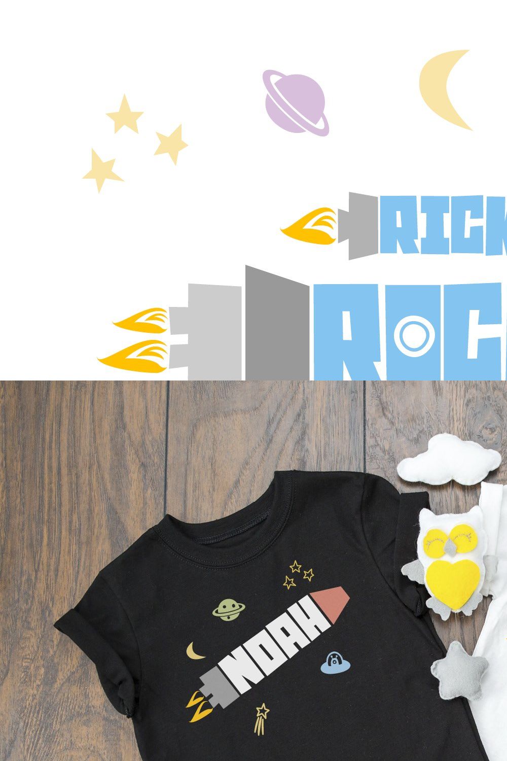 RICKY ROCKET FONT | a fun space font pinterest preview image.