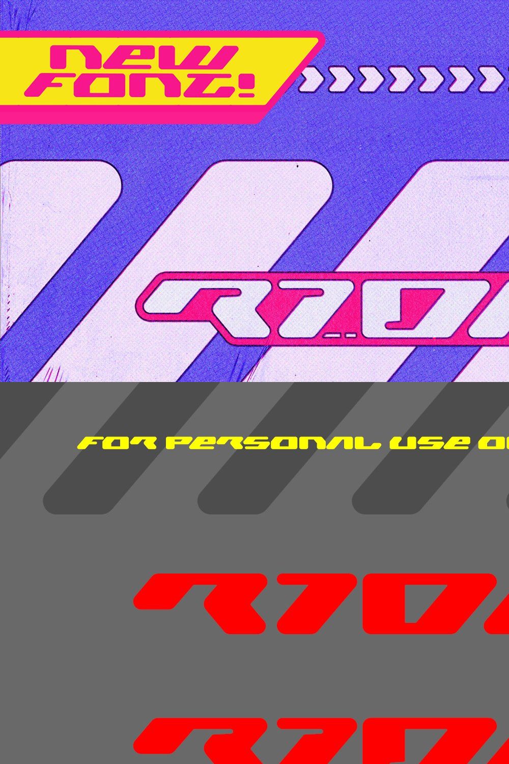 Ridari - Futuristic Sci-Fi Typeface pinterest preview image.