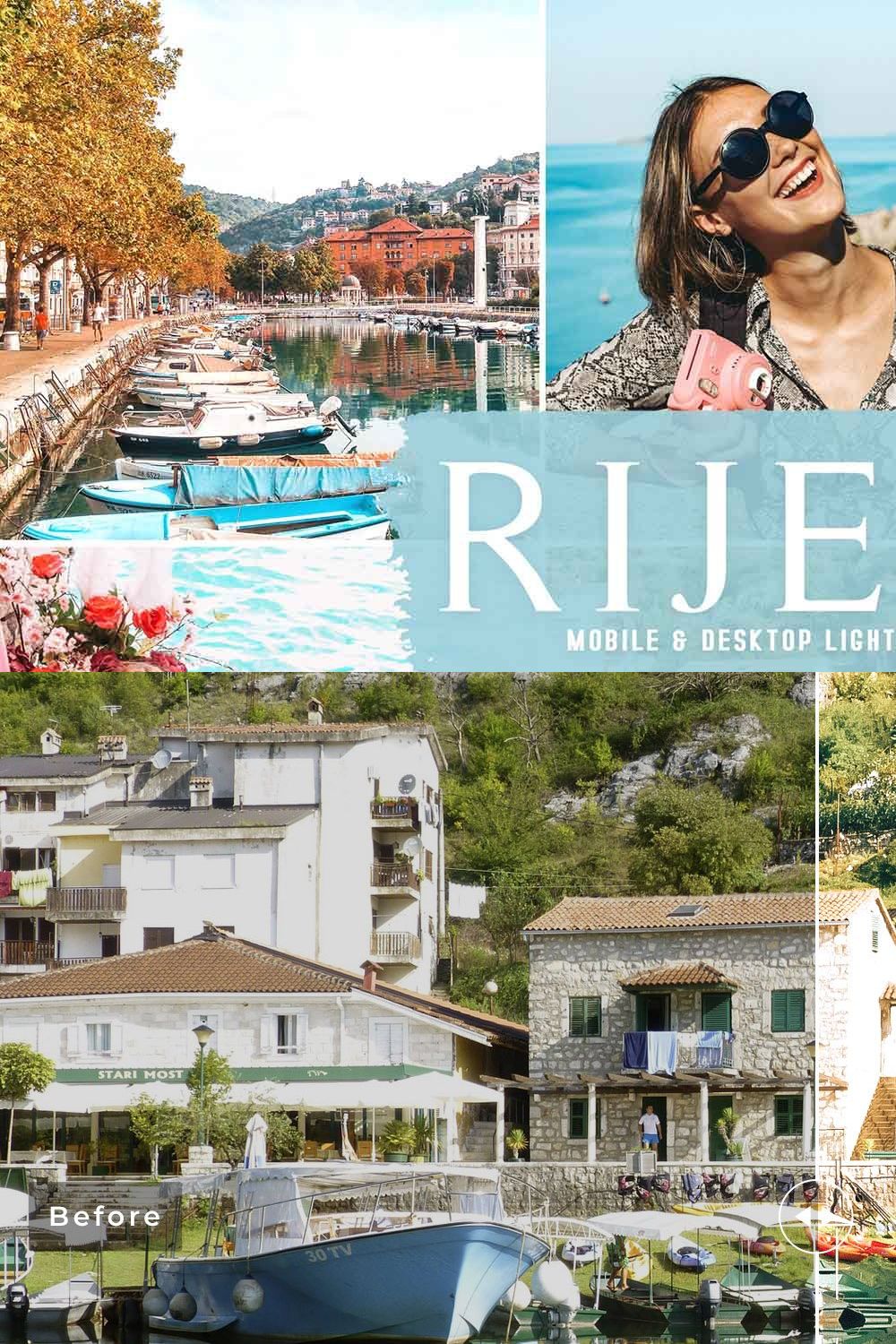 Rijeka Pro Lightroom Presets pinterest preview image.