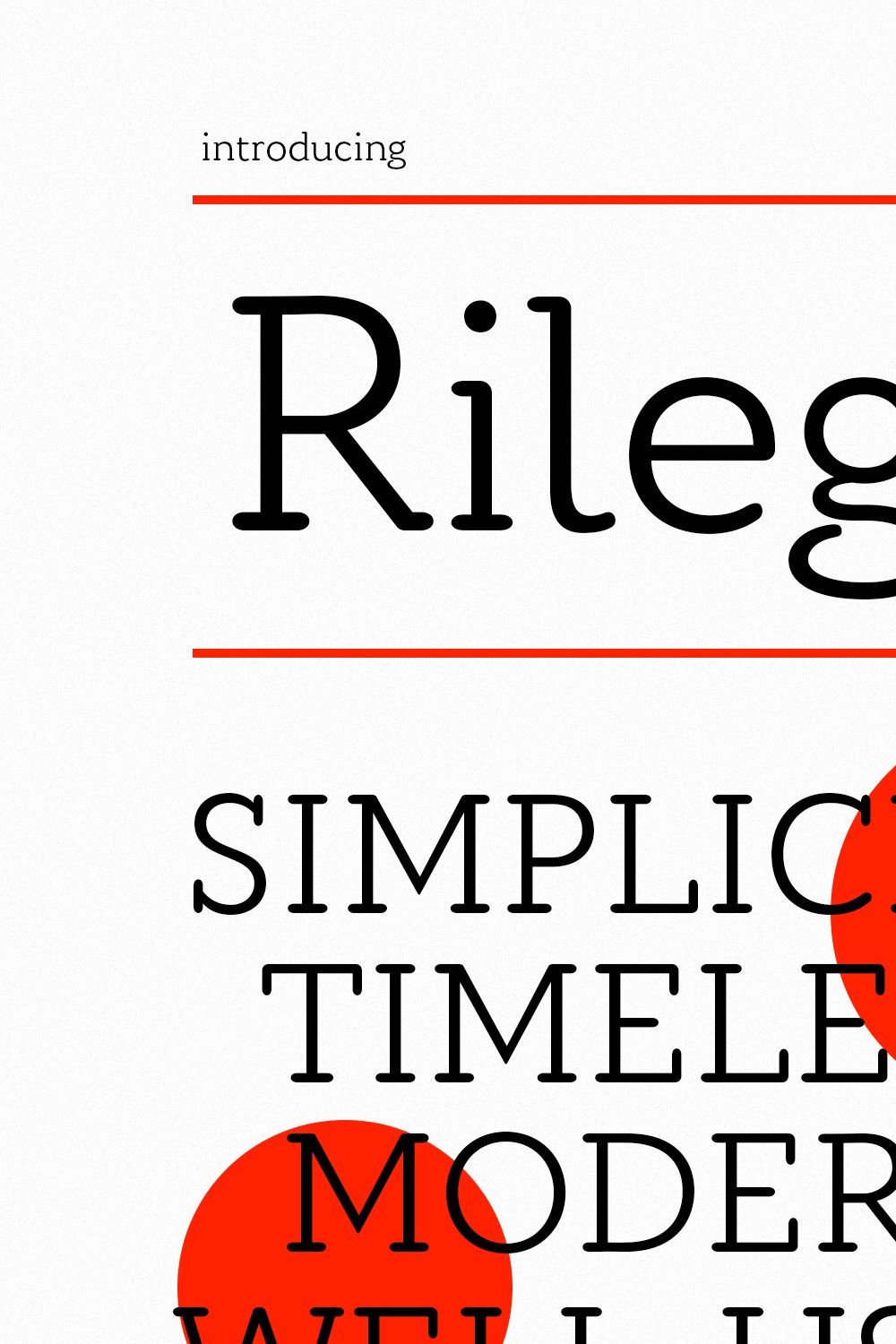 Rilego Serif Font pinterest preview image.