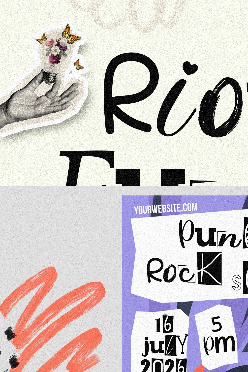 Riot Funky | Mixed Font | Chaos Font pinterest preview image.
