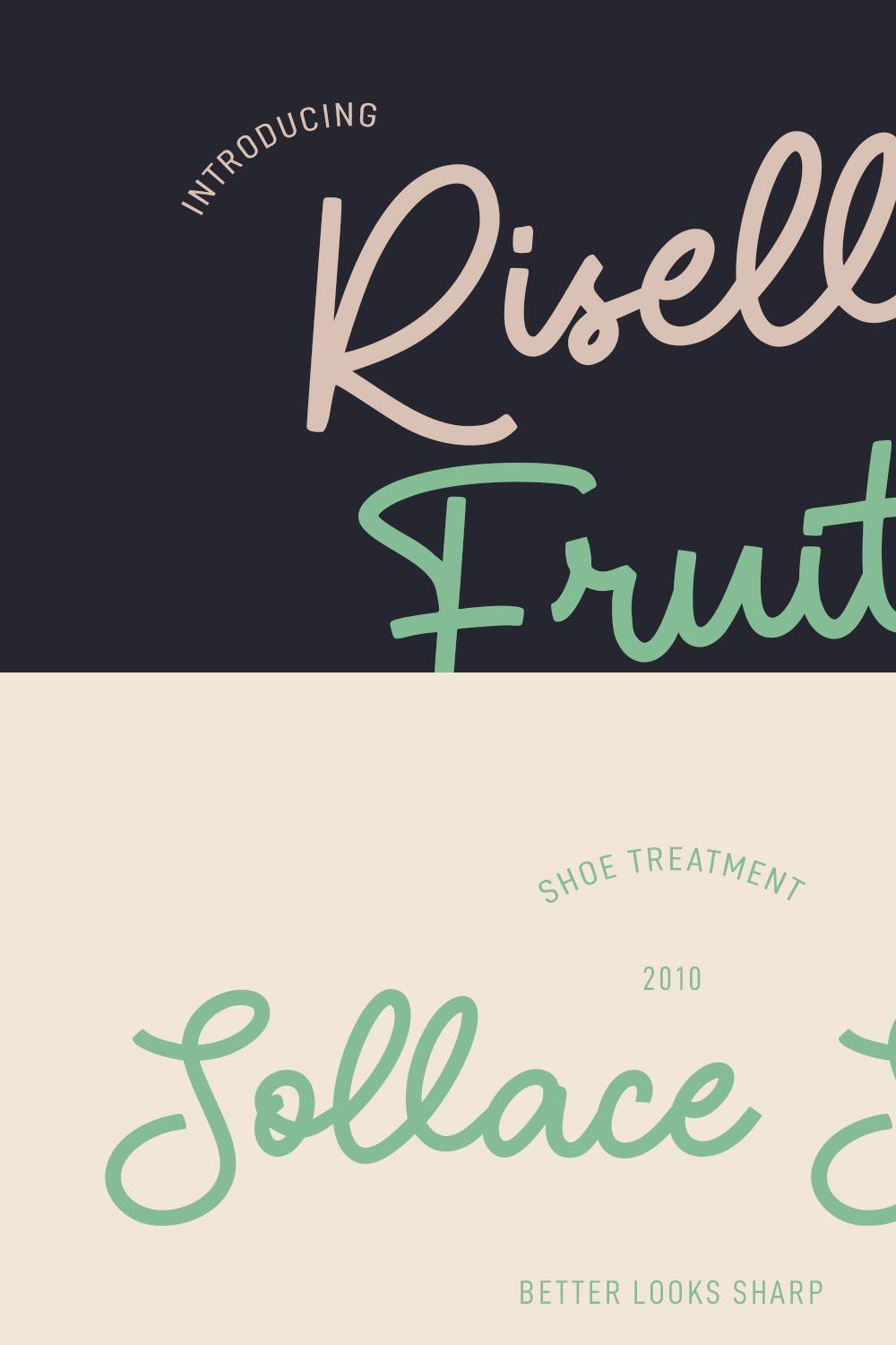 Risello Fruits Script Font pinterest preview image.