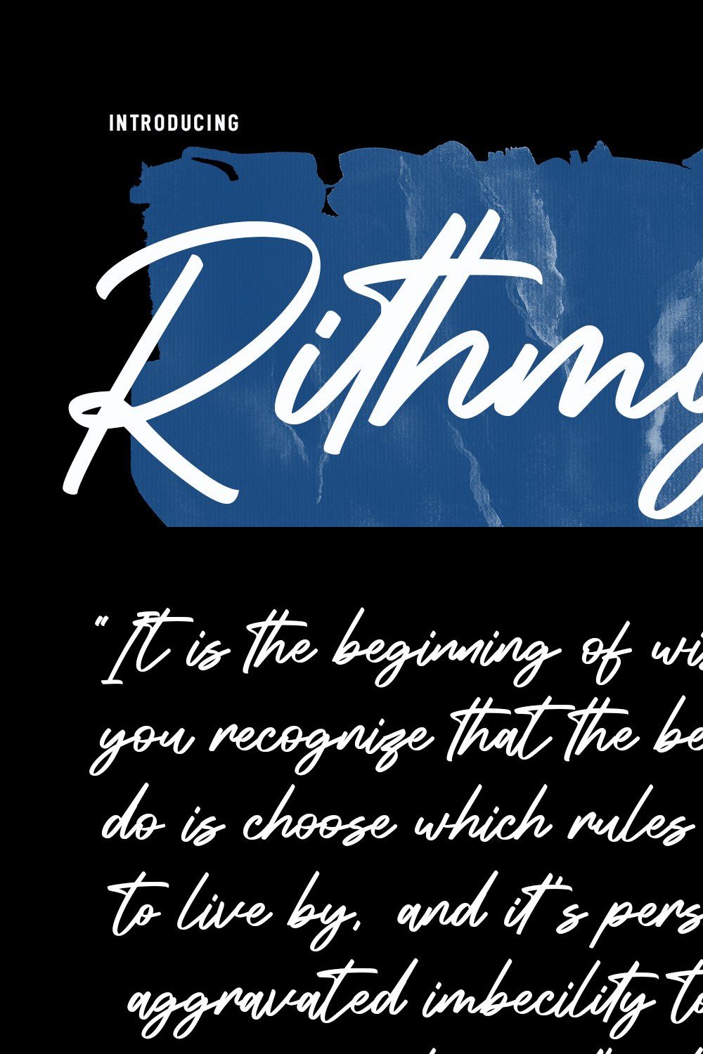 Rithmycs Script Font pinterest preview image.