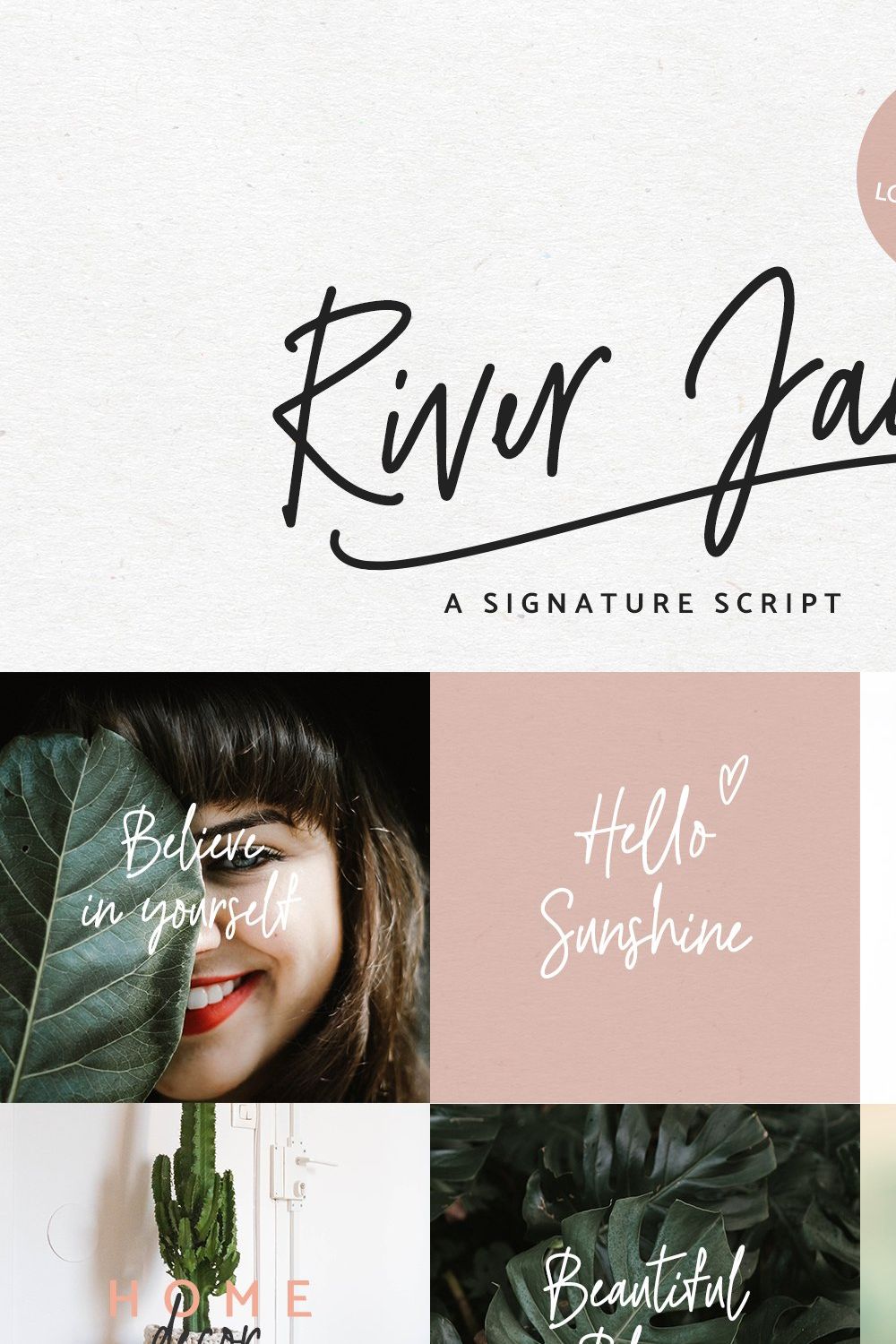 River Jade signature font & logos pinterest preview image.