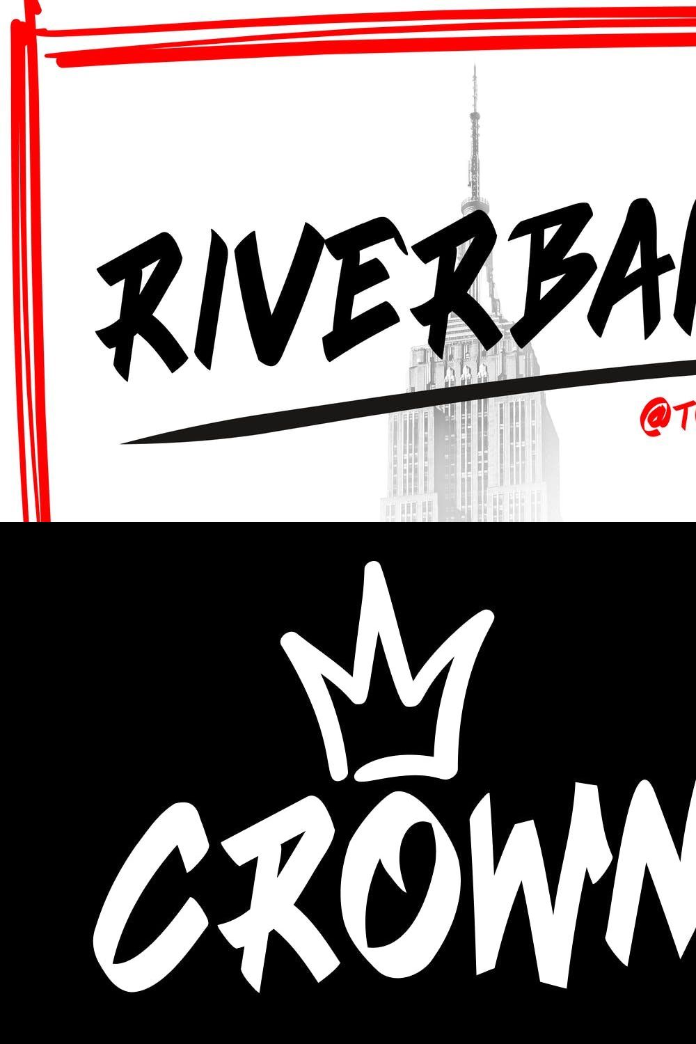 RIVERBANK - Aggressive Graffiti Font pinterest preview image.