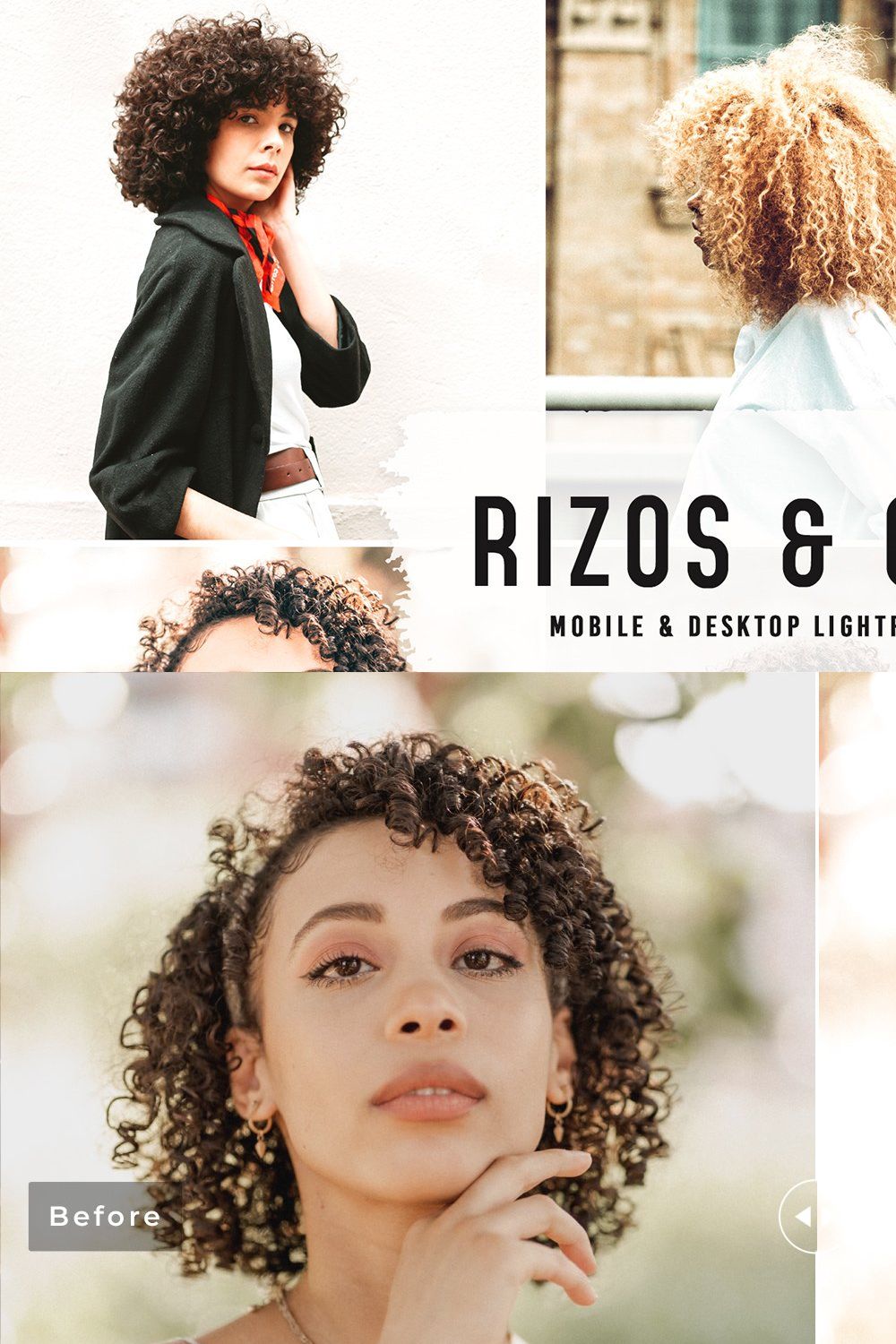 Rizos & Curls Pro Lightroom Presets pinterest preview image.