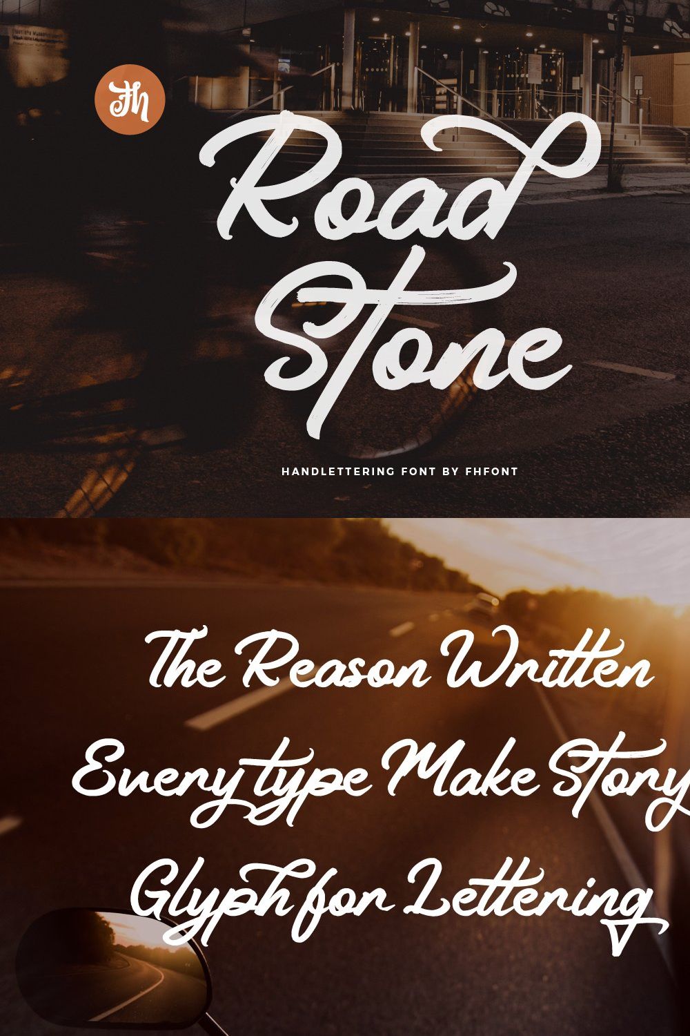 Road Stone - Handlettering Font pinterest preview image.