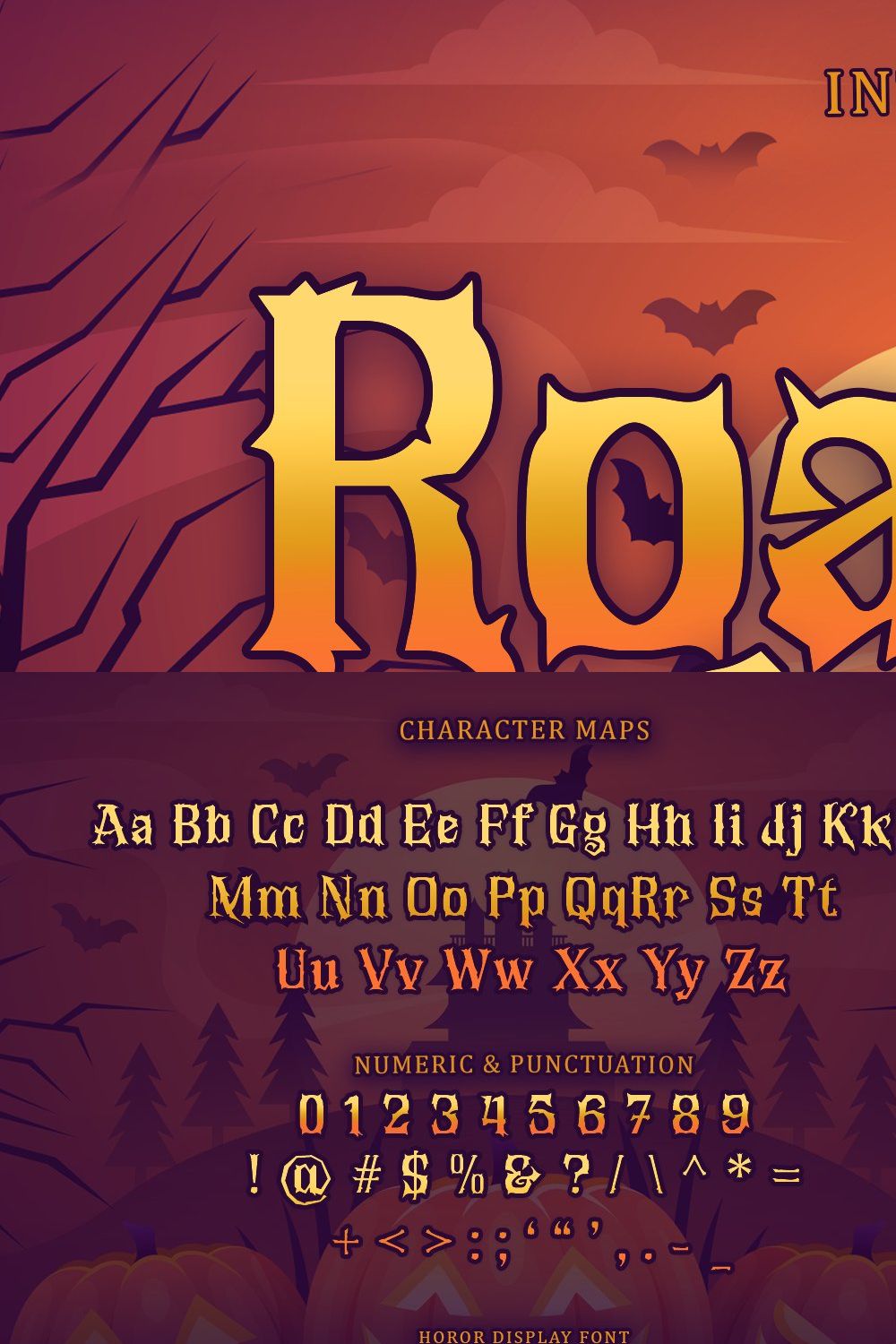 Roar Of Chaos - Horor Display Font pinterest preview image.