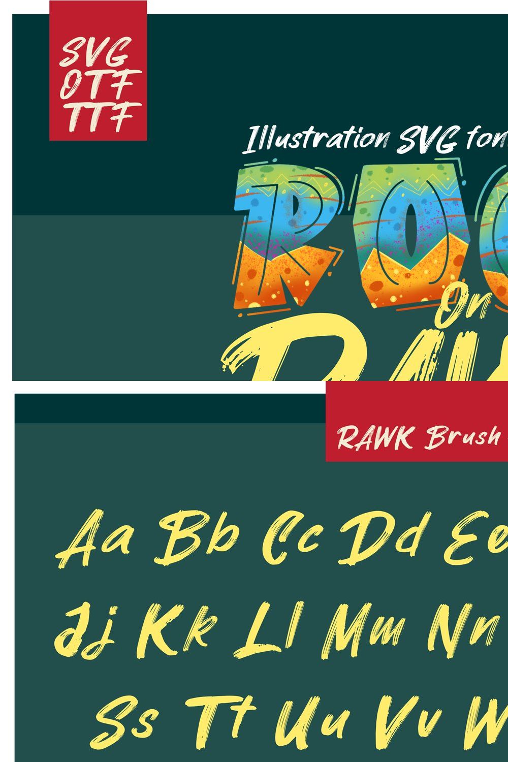 ROCK on RAWK | SVG Font Duo pinterest preview image.