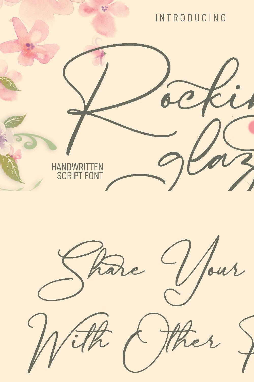 Rocking Glazer Script Font pinterest preview image.