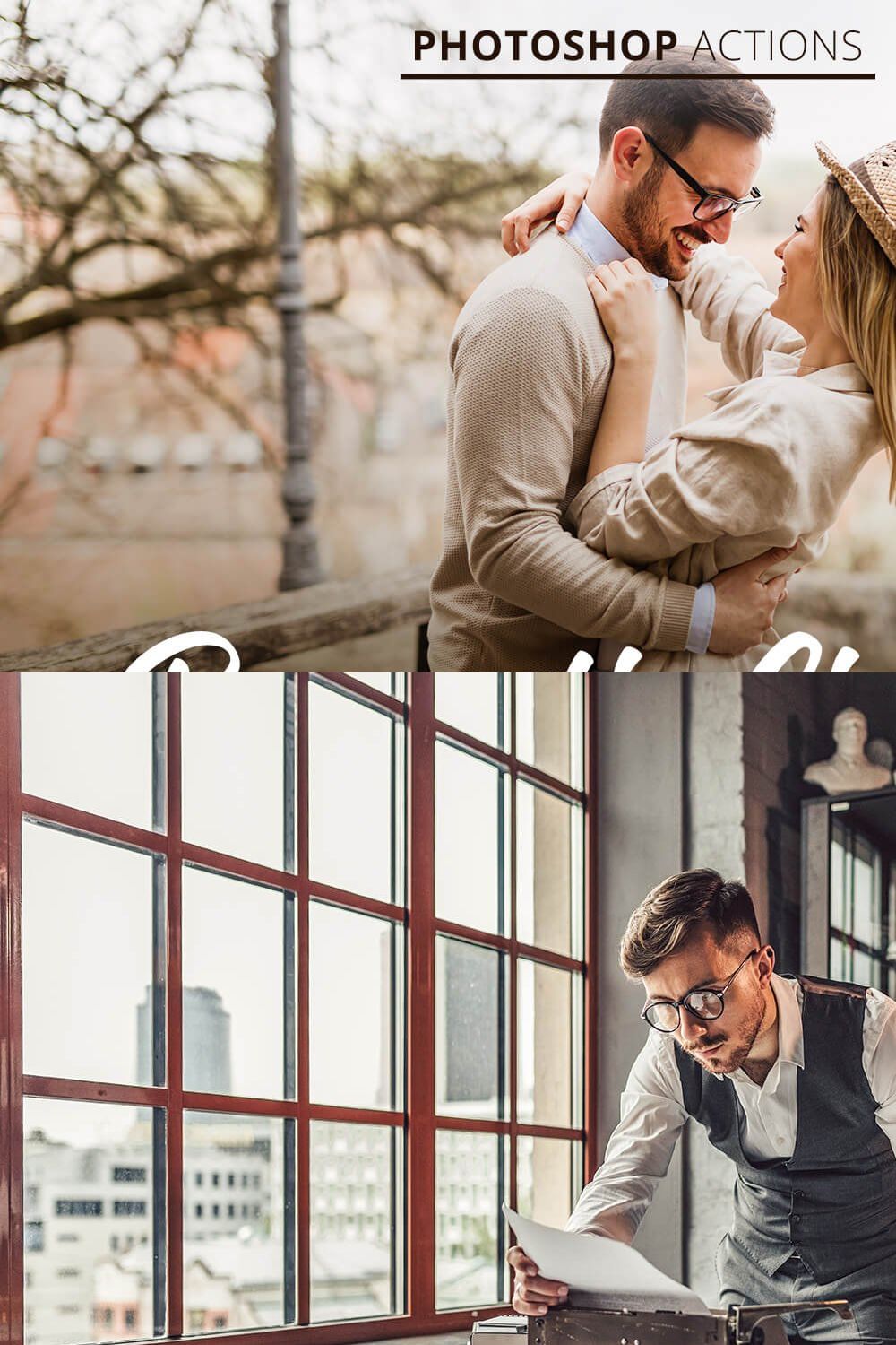 Romantic Cinema Action for Photoshop pinterest preview image.