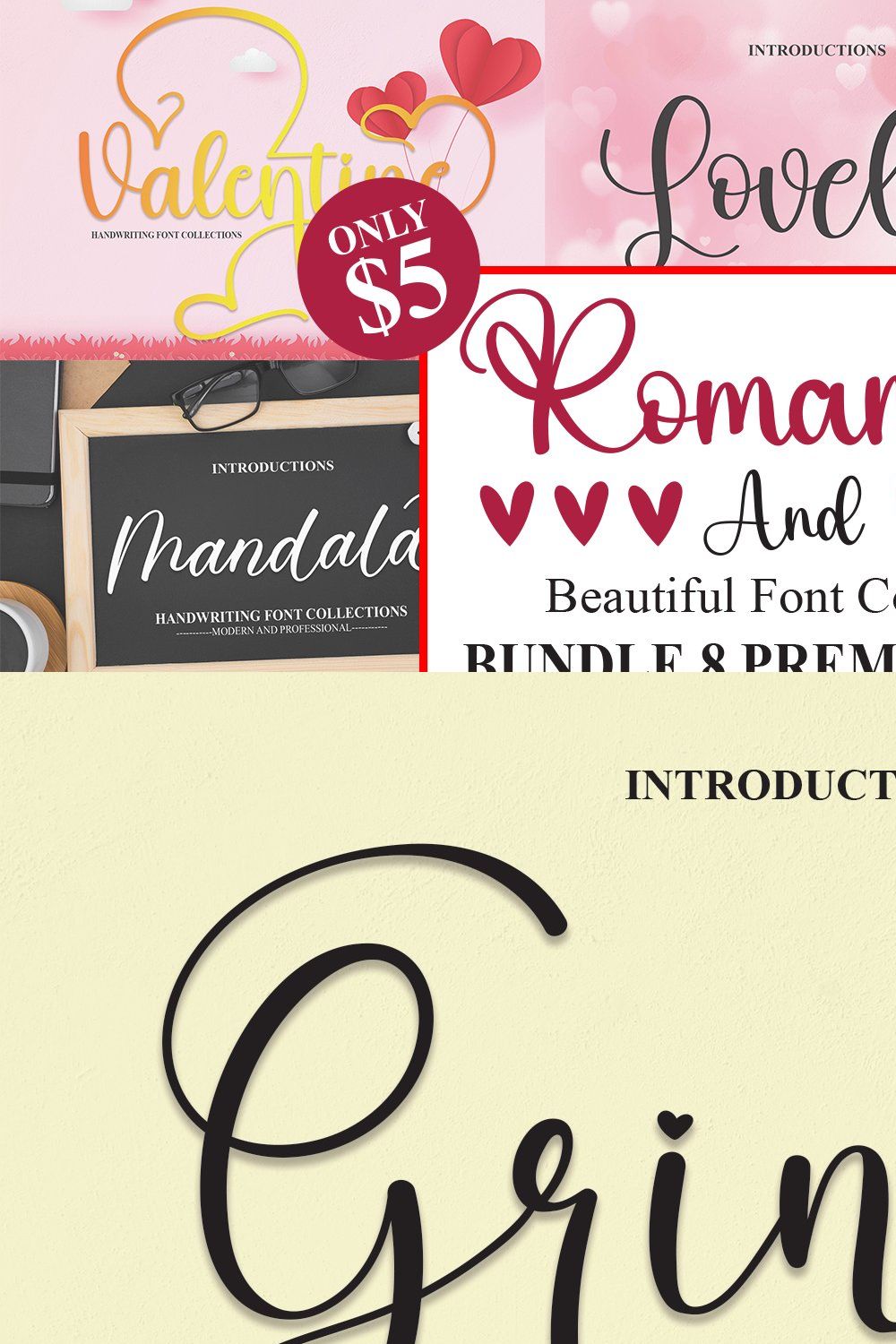 Romantic Collection Script Font pinterest preview image.