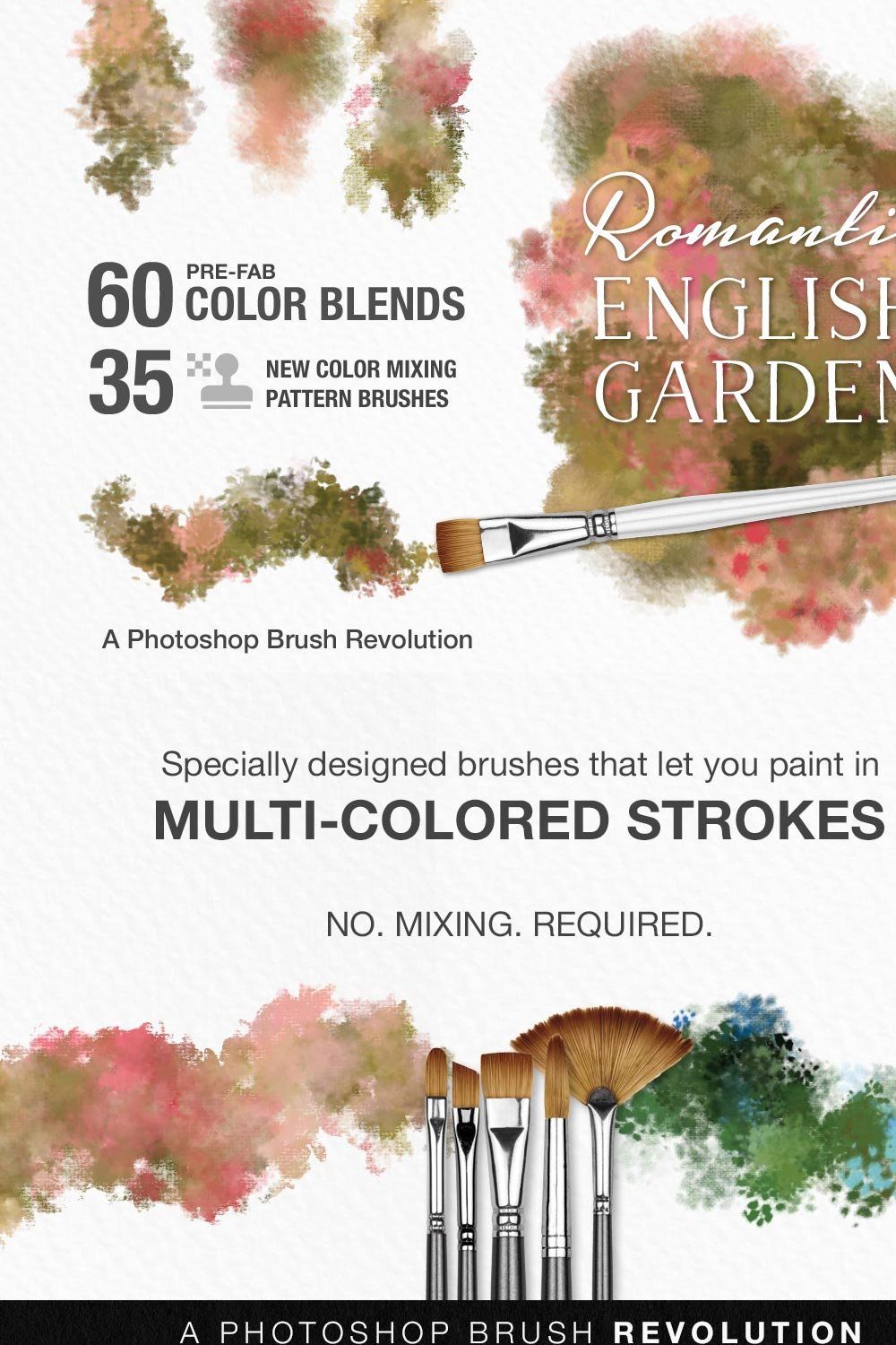 Romantic English Garden PS Brushes pinterest preview image.