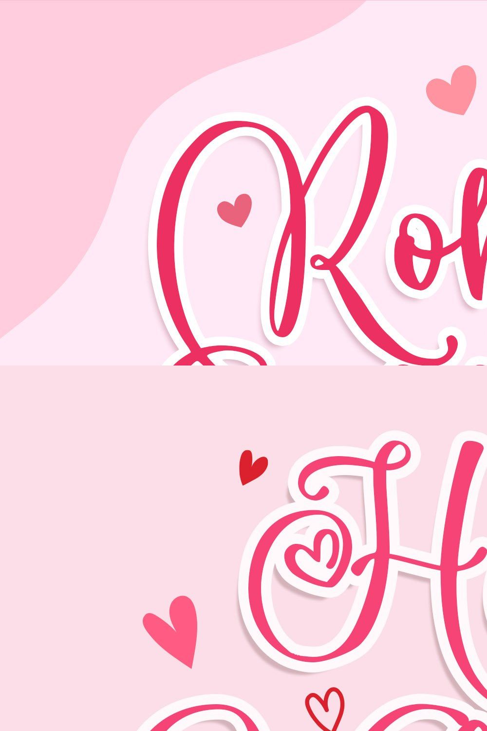 Romantic Heart - Script Font pinterest preview image.