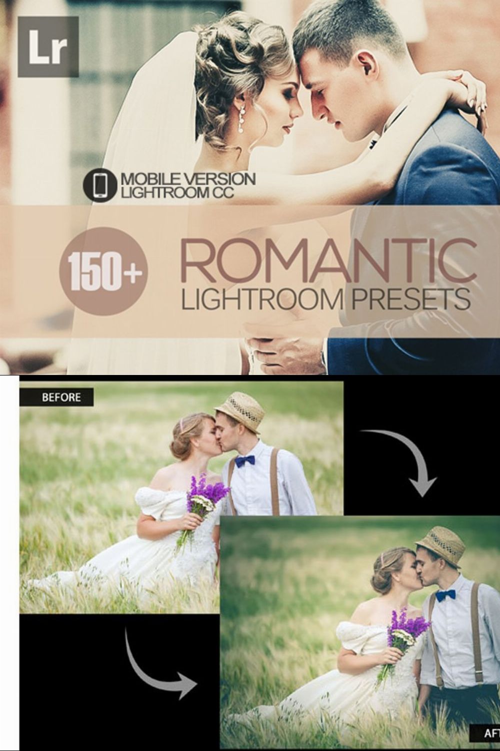 Romantic Lightroom Mobile Presets pinterest preview image.