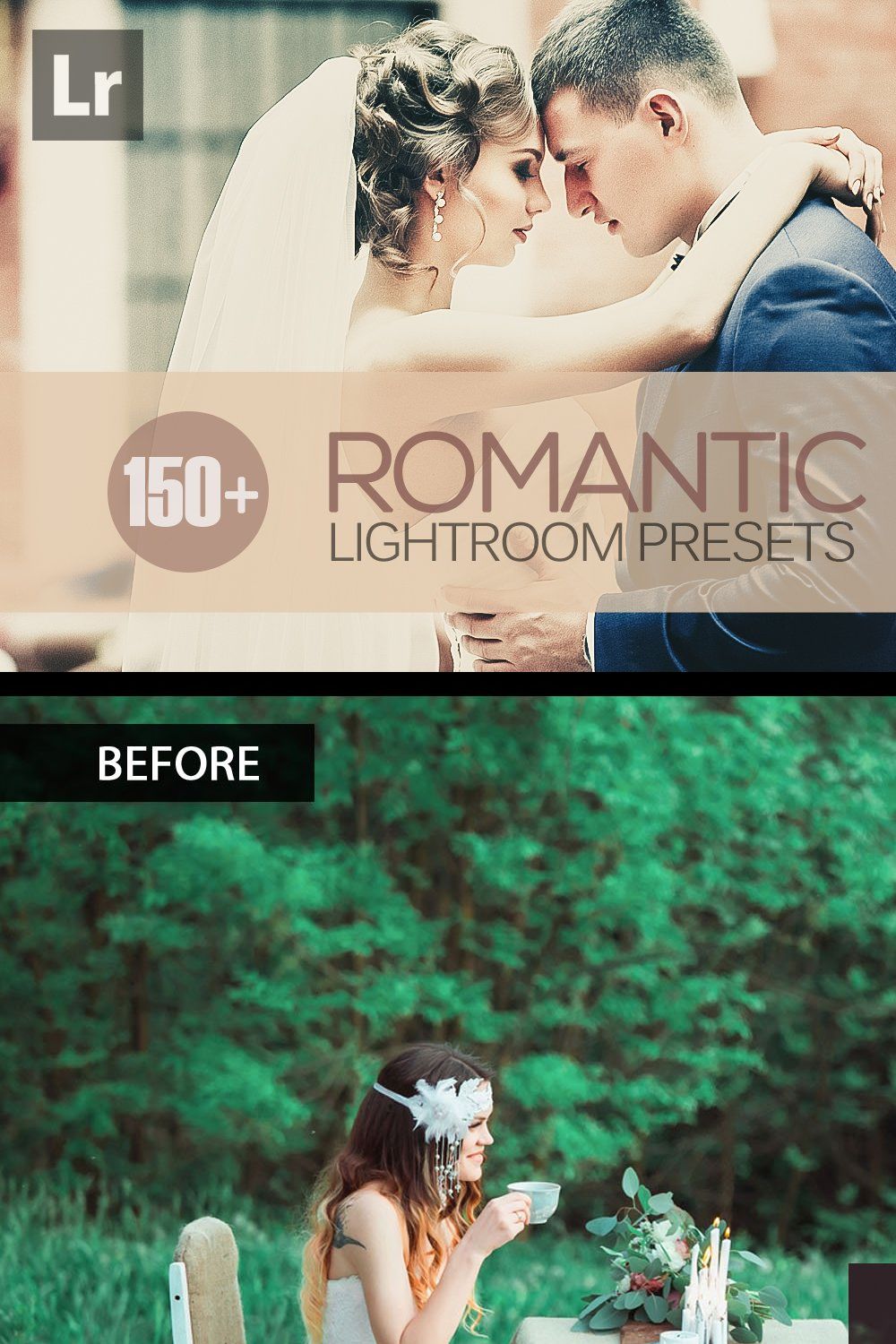 Romantic Lightroom Presets bundle pinterest preview image.