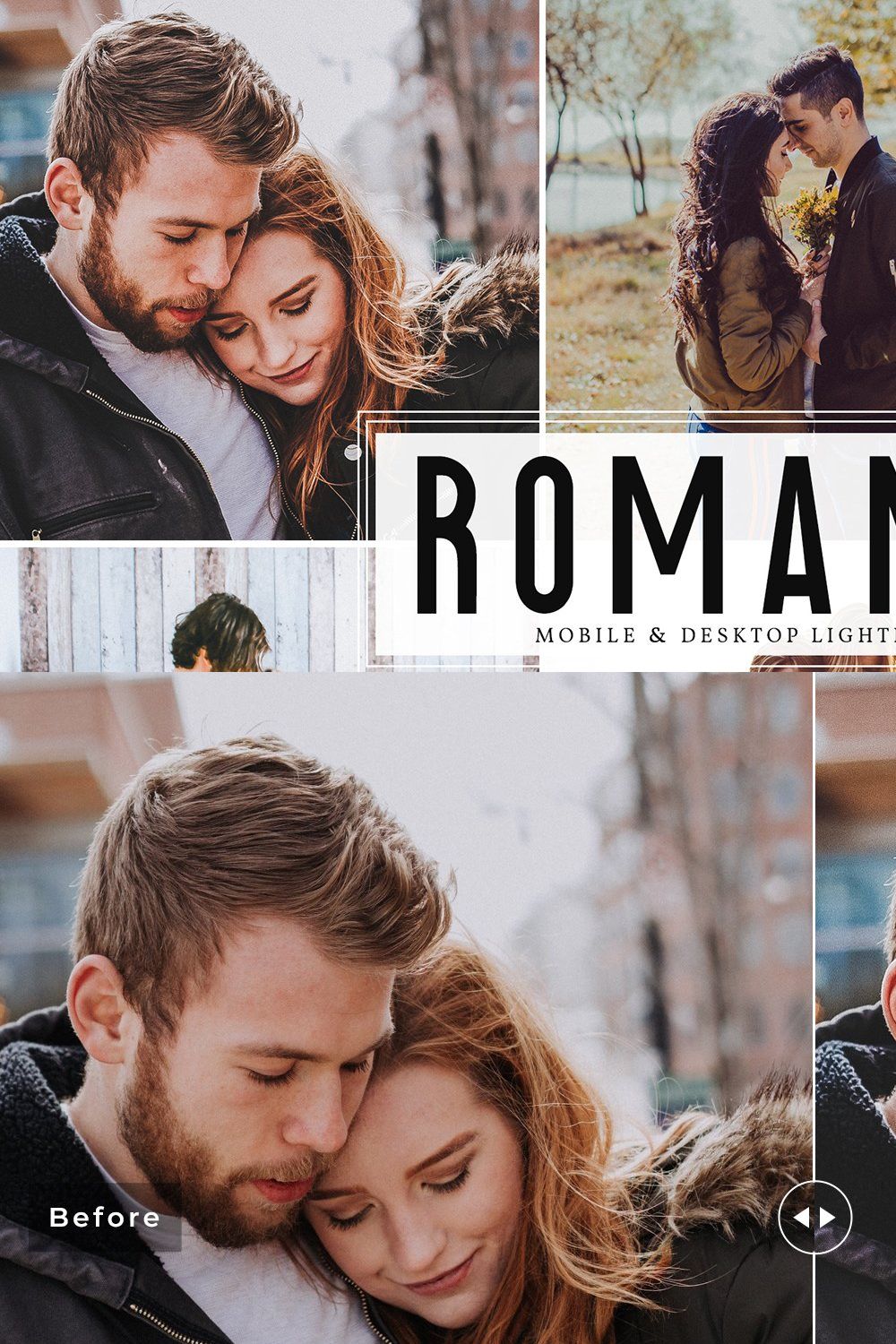 Romantic Pro Lightroom Presets pinterest preview image.