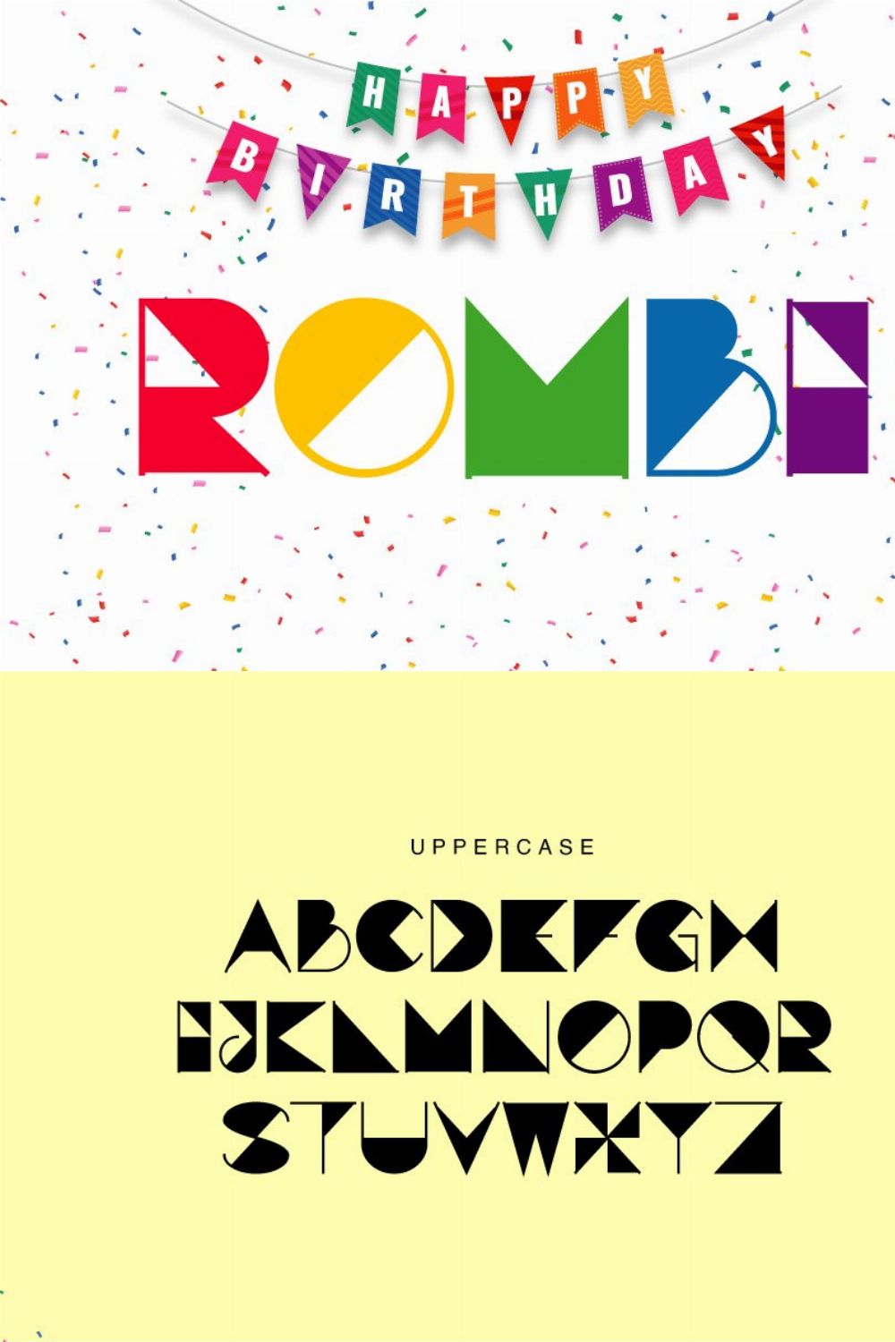 Rombi - Display font pinterest preview image.