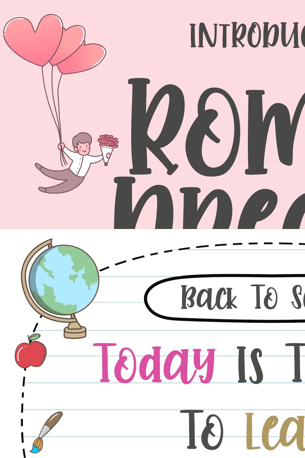 Romeo Dream - Playful Font pinterest preview image.