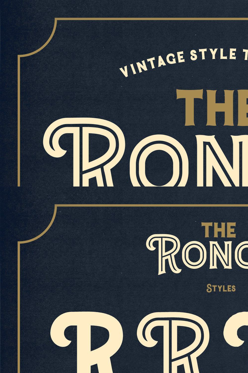 Ronce - Vintage Display Font pinterest preview image.