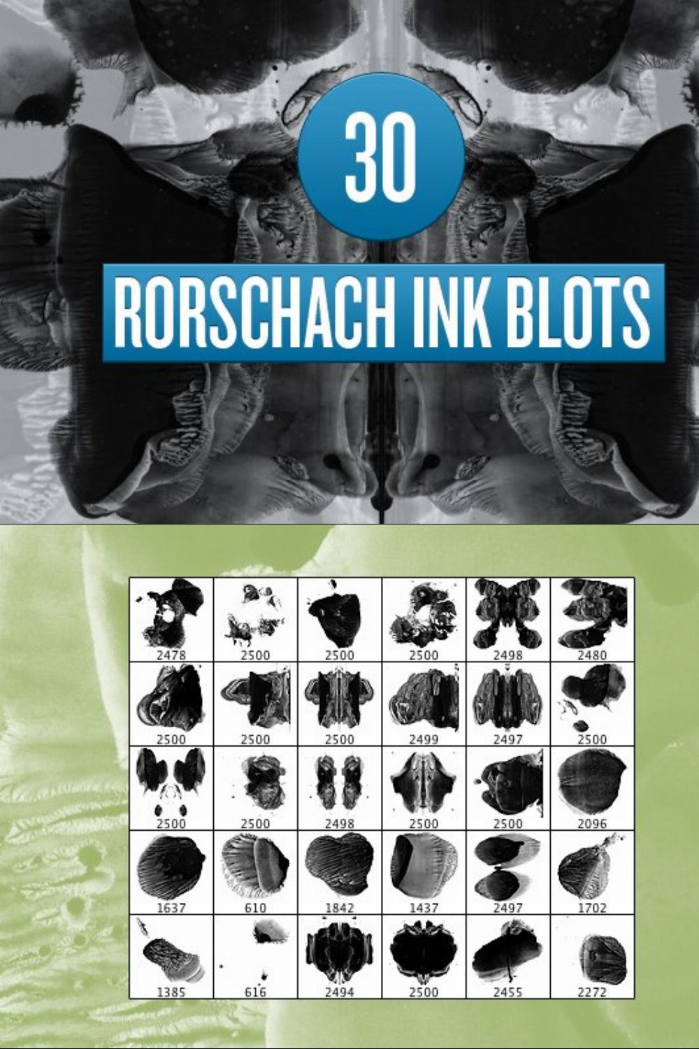 RORSCHACH INK BLOT PHOTOSHOP BRUSHES pinterest preview image.