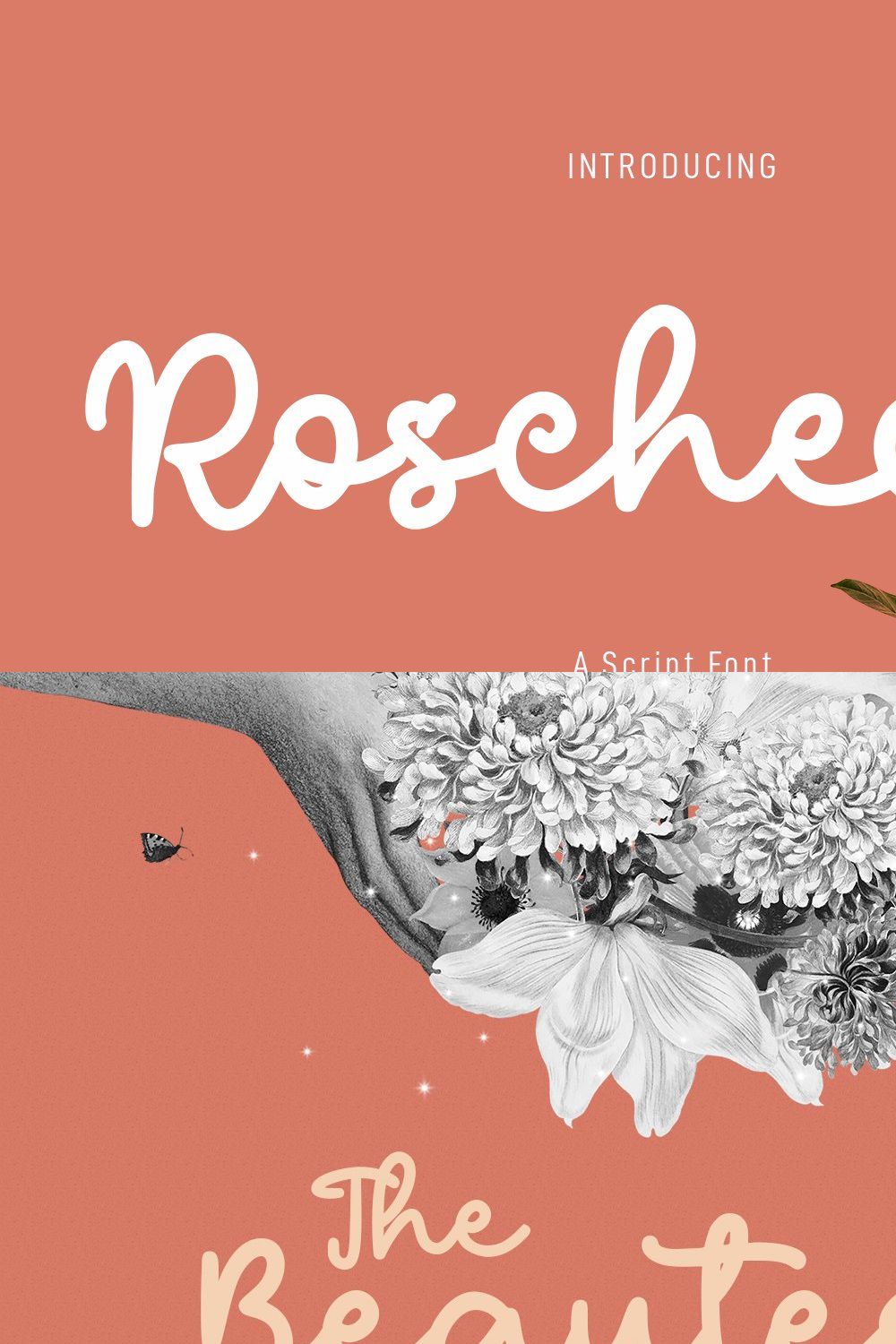 Roscheefs Script Font pinterest preview image.