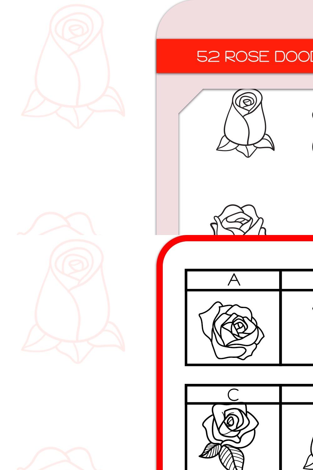 Rose Doodles - Dingbats Font pinterest preview image.