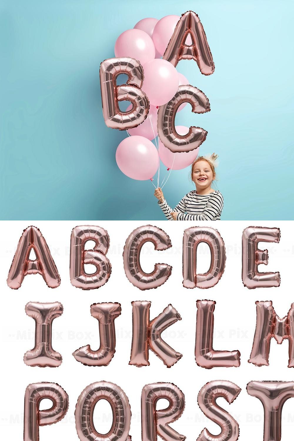 Rose Gold Foil Balloons Overlays pinterest preview image.