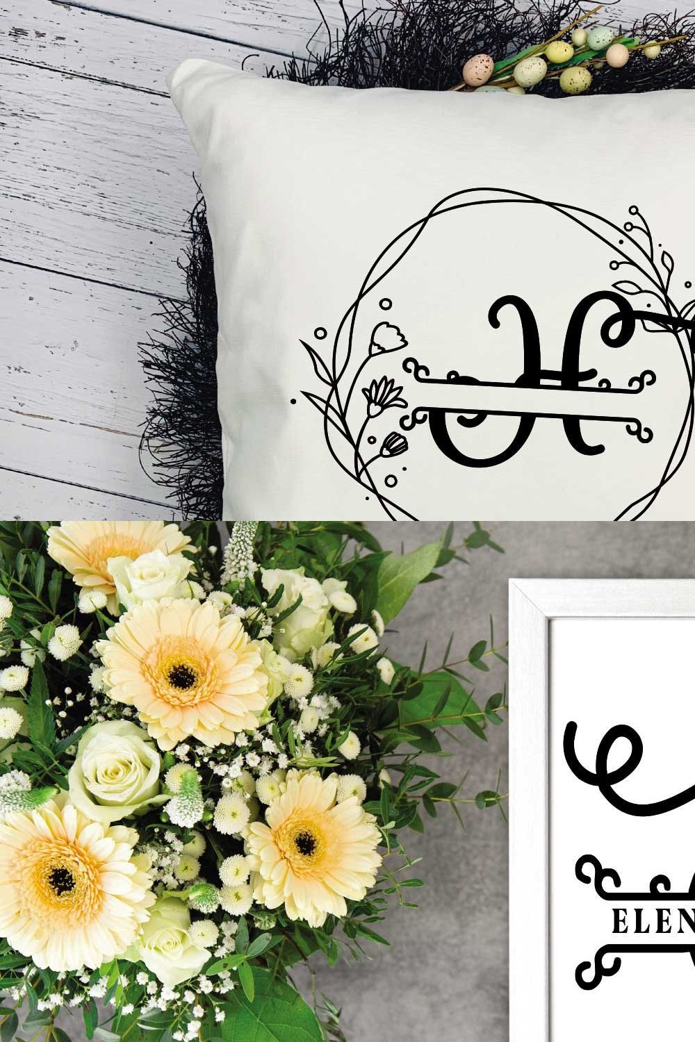 Rose Monogram pinterest preview image.