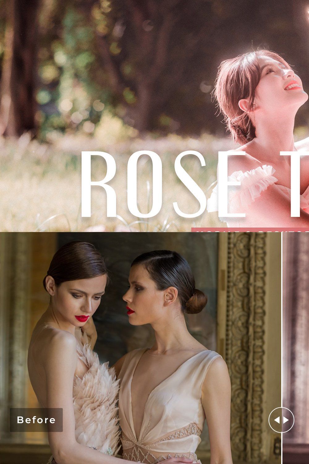 Rose Taupe Pro Lightroom Presets pinterest preview image.