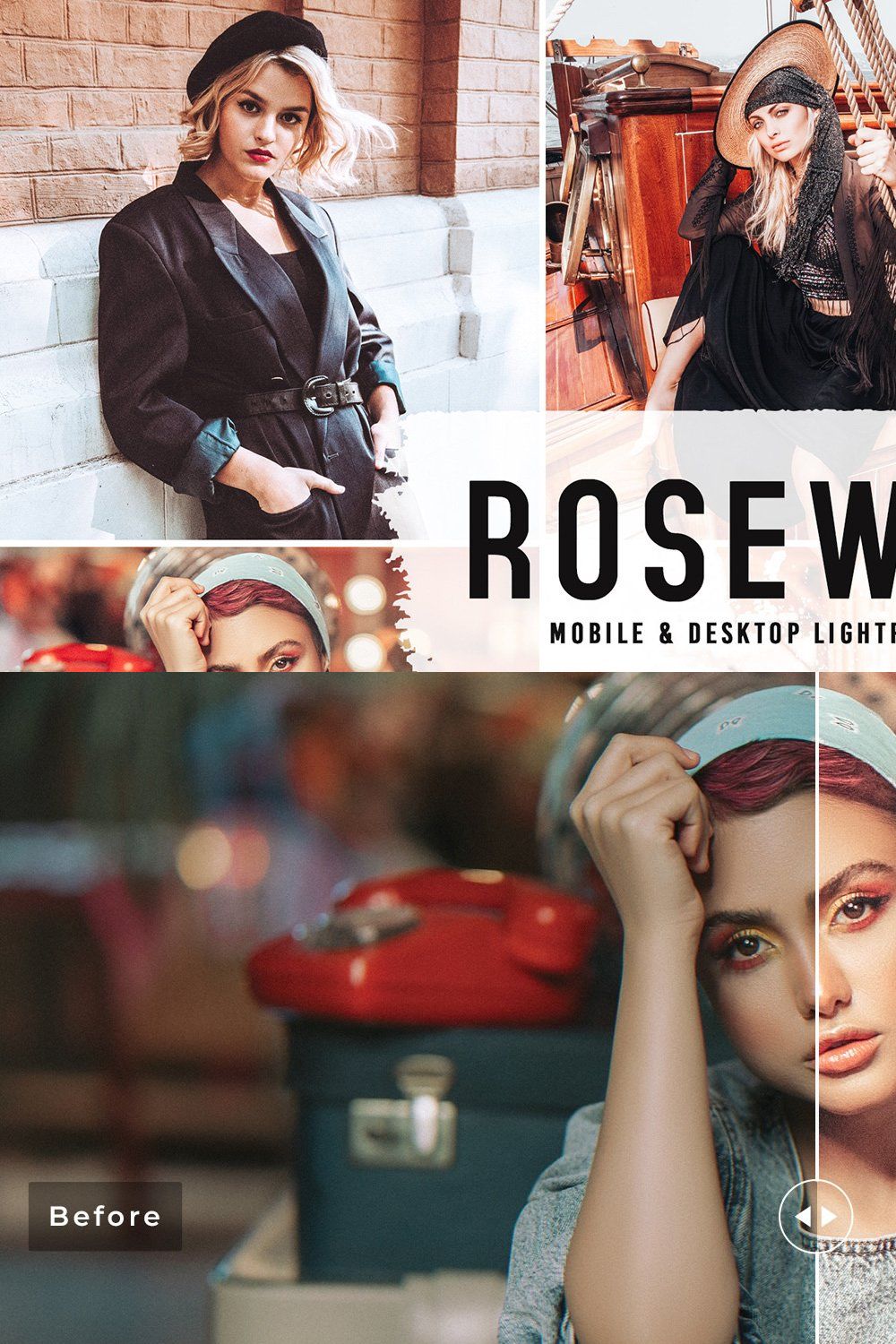 Rosewood Pro Lightroom Presets pinterest preview image.