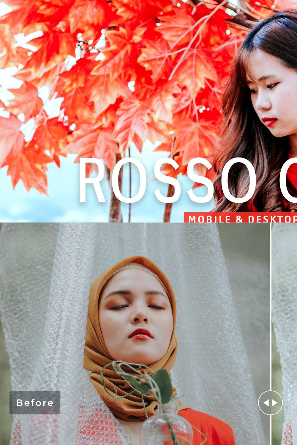 Rosso Corsa Pro Lightroom Presets pinterest preview image.